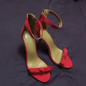 Red velvet shoes